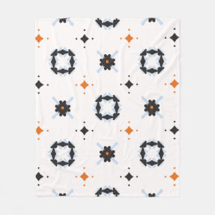 Retro Daisy Floral vintage Pattern Hand Drawn, Sea Fleece Blanket