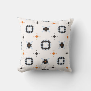 Retro Daisy Floral vintage Pattern Hand Drawn, Sea Throw Pillow