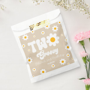 Retro Daisy Flower Two Groovy 2nd Birthday Party Favor Bag