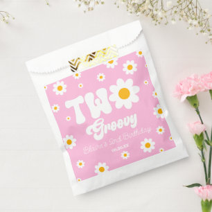 Retro Daisy Flower Two Groovy 2nd Birthday Party Favor Bag