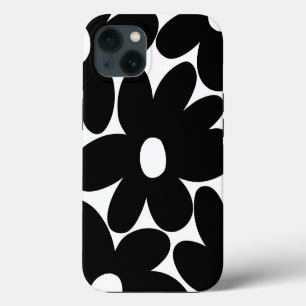 Retro Daisy Flowers in Black & White #1 #floral iPhone 13 Case