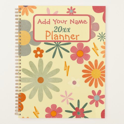 Retro Daisy Flowers Soft Cover planner