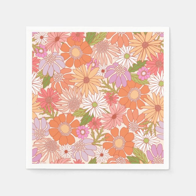 Retro Daisy Garden         Napkins (Front)