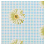 Retro Daisy Gingham Pattern Fabric