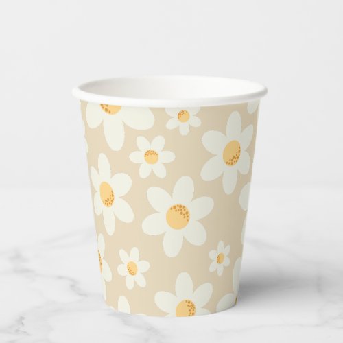 Retro Daisy Groovy Boho Paper Cup