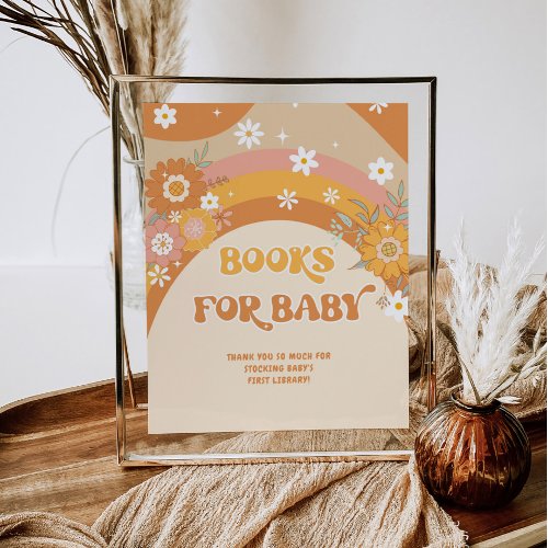 Retro daisy groovy Books for baby Poster