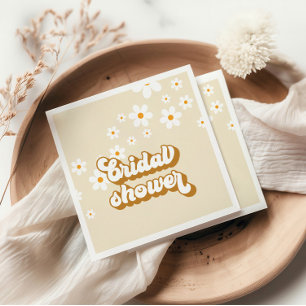 Retro Daisy Groovy bridal shower Napkins
