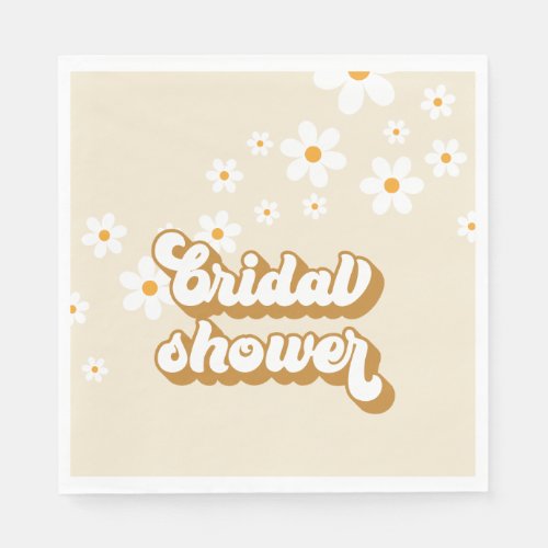 Retro Daisy Groovy bridal shower Napkins