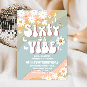 Retro Daisy Kids Birthday Invitation