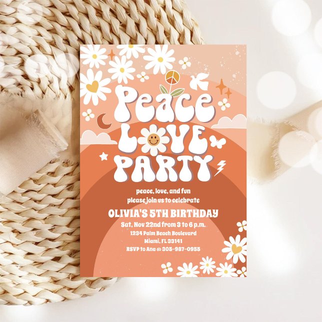 Retro Daisy Kids Birthday Invitation (Creator Uploaded)
