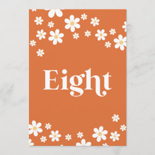 Retro daisy orange bridal shower table Eight Invitation