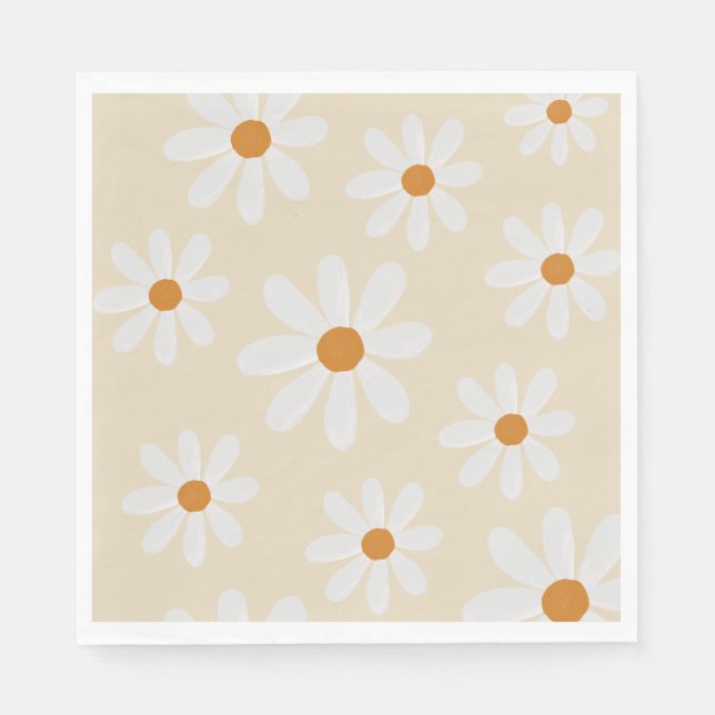 Retro Daisy Party Napkin (Front)