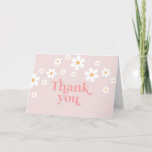 Retro Daisy Pink boho thank you<br><div class="desc">Floral Retro inspired daisy thank you cards with 70's style daisies and boho fonts and colors.</div>