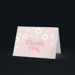 Retro Daisy Pink boho thank you Card<br><div class="desc">Floral Retro inspired daisy thank you cards with 70's style daisies and boho fonts and colors.</div>
