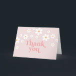 Retro Daisy Pink boho thank you Card<br><div class="desc">Floral Retro inspired daisy thank you cards with 70's style daisies and boho fonts and colors.</div>