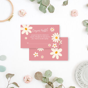 Retro daisy pink desert baby shower diaper raffle enclosure card