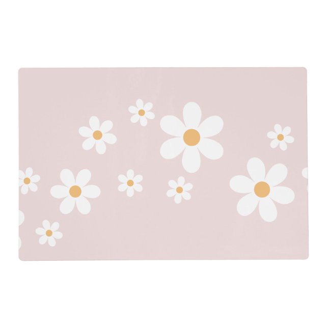 Retro Daisy Pink Placemat (Front)
