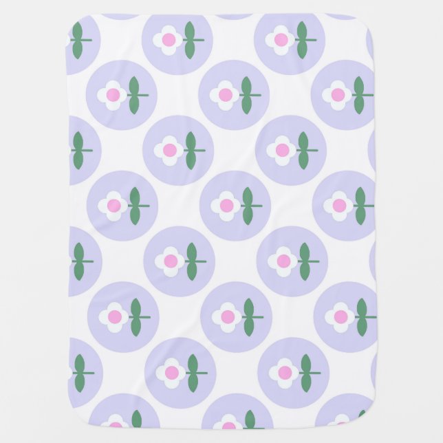 Retro Daisy Purple Teen Birthday Mothers Day Baby Baby Blanket (Front)