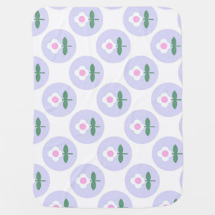 Retro Daisy Purple Teen Birthday Mothers Day Baby Blanket