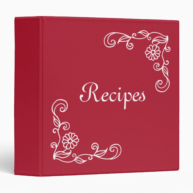 Retro Daisy Recipe Binder (Front/Spine)