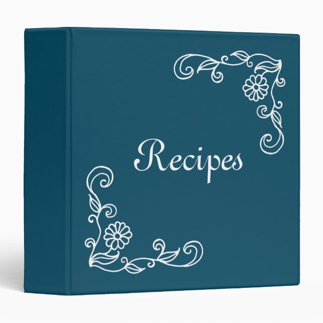 Retro Daisy Recipe Binder (Front/Spine)