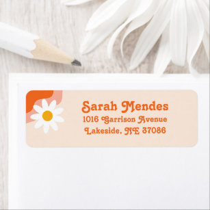 Retro Daisy Return Address Label