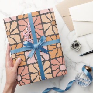 Retro Daisy Tiles Wrapping Paper