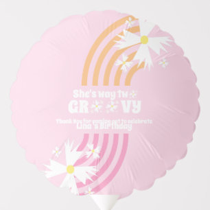 Retro Daisy Way Two Groovy Rainbow Party  Balloon