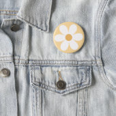 Retro daisy yellow boho button (In Situ)