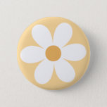 Retro daisy yellow boho button<br><div class="desc">Retro inspired first birthday buttons with 70's style daisies and boho fonts and colors.</div>