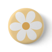 Retro daisy yellow boho button