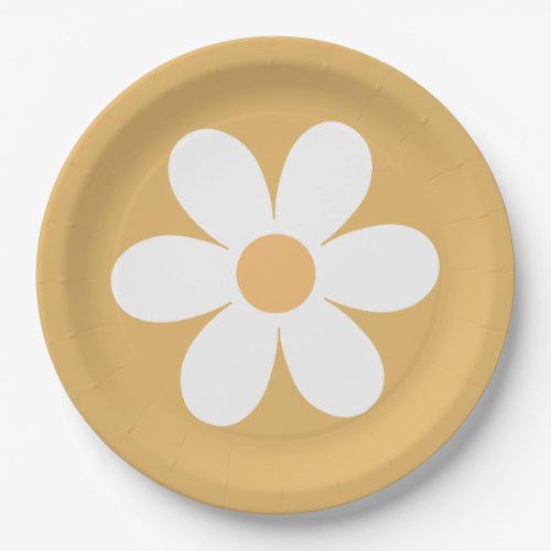 Retro Daisy yellow Paper Plates