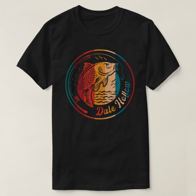 Retro Dale Hollow Lake Fishing T-Shirt (Design Front)