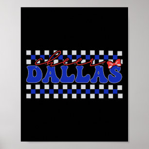 Retro Dallas Coquette Bow Cheer Tee Cheerleader Ch Poster
