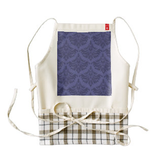 Retro Damask Brocade Blueberry Purple Zazzle HEART Apron