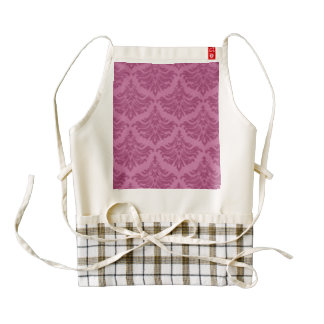 Retro Damask Brocade Pink Romance Zazzle HEART Apron