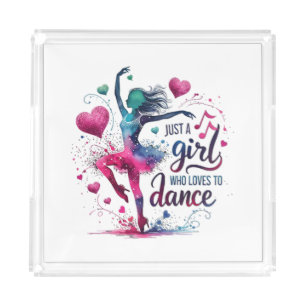 Retro Dance Just A Girl Who Loves to Dance Acrylic Tray
