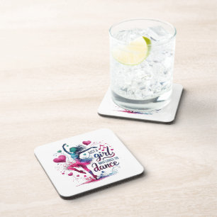 Retro Dance Just A Girl Who Loves to Dance Beverage Coaster