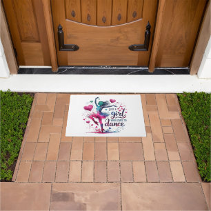 Retro Dance Just A Girl Who Loves to Dance Doormat