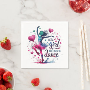 Retro Dance Just A Girl Who Loves to Dance Napkins