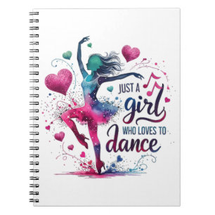 Retro Dance Just A Girl Who Loves to Dance Notebook