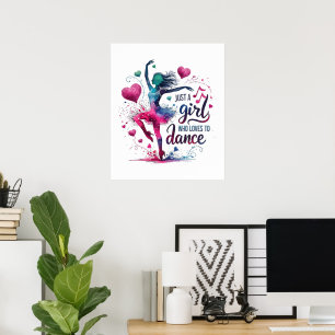 Retro Dance Just A Girl Who Loves to Dance Poster