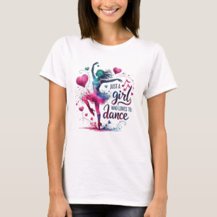 Retro Dance Just A Girl Who Loves to Dance T-Shirt