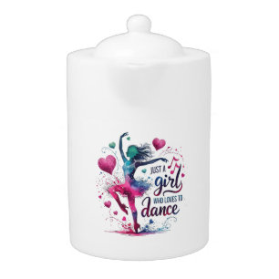 Retro Dance Just A Girl Who Loves to Dance Teapot
