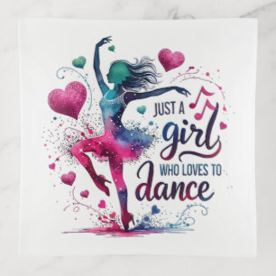 Retro Dance Just A Girl Who Loves to Dance Trinket Tray