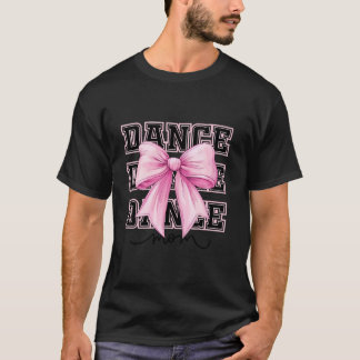 Retro Dance Mom Coquette Bow Checkered Dance Mama T-Shirt