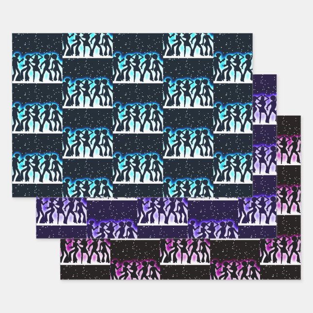 Retro Dance Party Collection Wrapping Paper Sheets (Set)