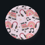Retro Dance Party Music Pattern  Paper Plates<br><div class="desc">These fun retro plates are perfect for your next party. Find matching party supplies in my shop!</div>