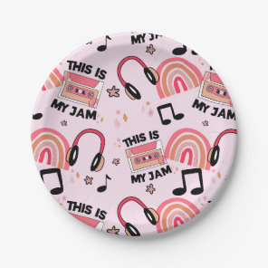 Retro Dance Party Music Pattern  Paper Plates