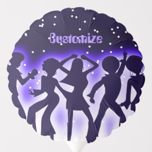 Retro Dance Party Purple Balloon